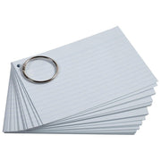 Exacompta 10340E Flashcard Bristol A6 Rigate con Anello Confezione 19 Pacchi da 50 Schede 205 gr-mq colore Assortito