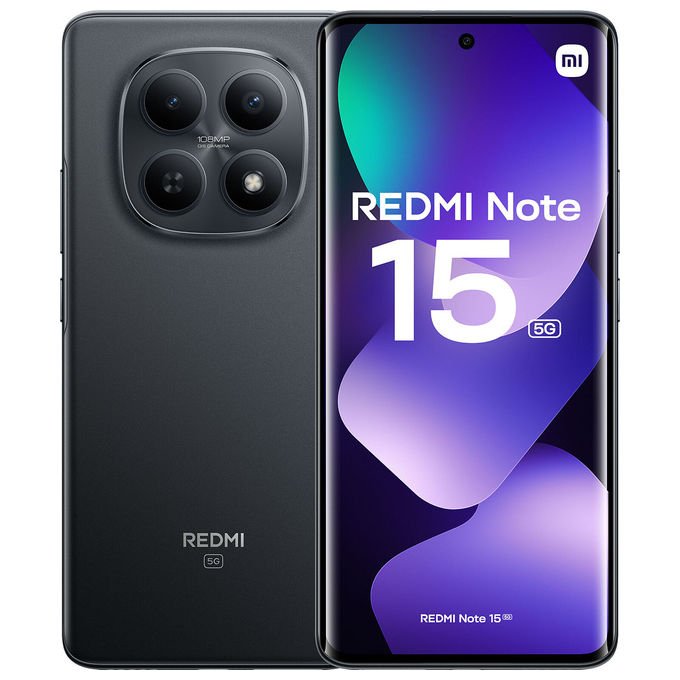 Xiaomi Redmi Note 15 5G Smartphone 8GB 512GB Display 6.77'' AMOLED 108MP 5520mAh 45W NFC colore Nero