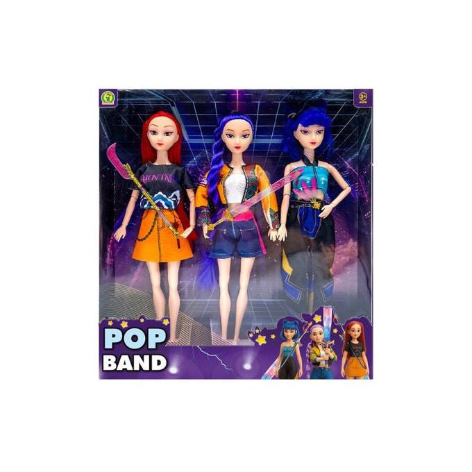 TOYS GARDEN BAM0988 Set 3 30cm K-POP Idol Fashion Dolls Gambe Braccia Snodabili Vestiti Tessuto Bambole Bambine 3 Anni+