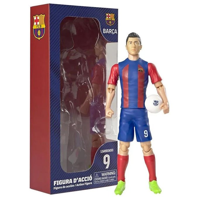Banbo Toys Robert Lewandowski #9 FC Barcelona Figura Calcio 20cm PVC colore BluGialloRosso