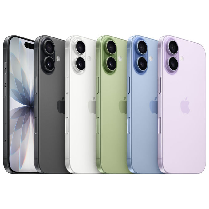 Apple MG6L4QL-A iPhone 17 Smartphone 5G 6.3'' OLED 256GB Chip A19 Doppia Cam 48MP iOS 26 colore Azzurro Nebbia