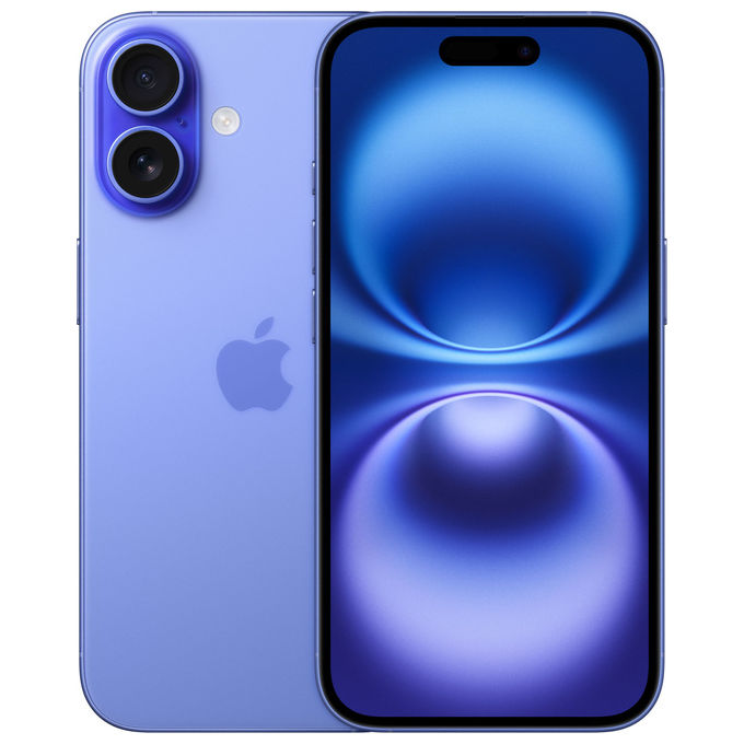 Apple MYEH3QL-A iPhone 16 Smartphone 5G 6.1'' OLED 256 GB chip A18 Doppia fotocamera 48 MP iOS 18 colore Blu