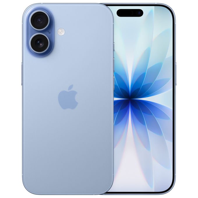 Apple MG6T4QN-A iPhone 17 Smartphone 512GB Display 6.3'' OLED ProMotion 120Hz Chip A19 Doppia Fotocamera 48MP 5G Wi-Fi 7 IP68 colore Azzurro Nebbia
