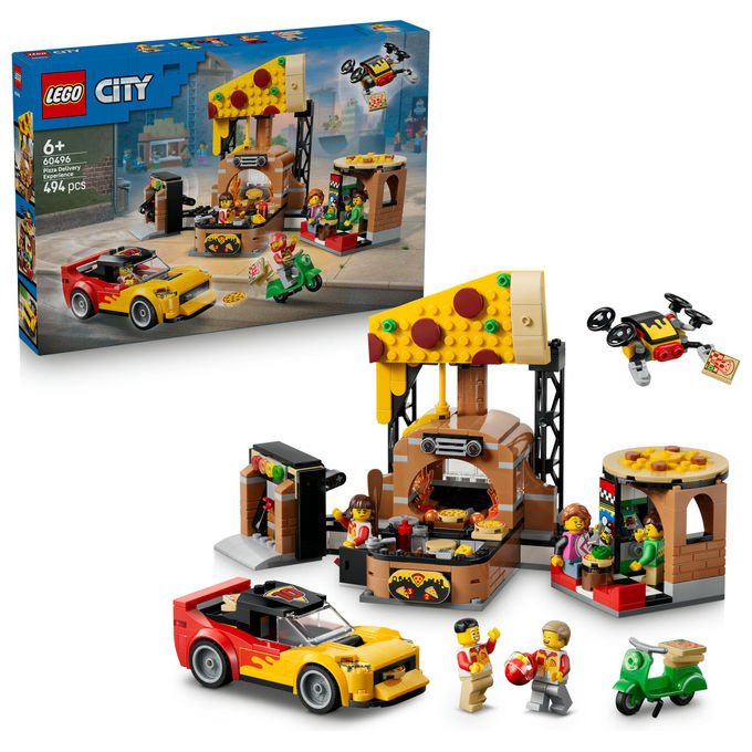 Lego 60496 City Centro Pizzeria Veicoli Giocattolo 494 pezzi Da 6 anni