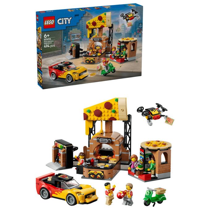 Lego 60496 City Centro Pizzeria Veicoli Giocattolo 494 pezzi Da 6 anni