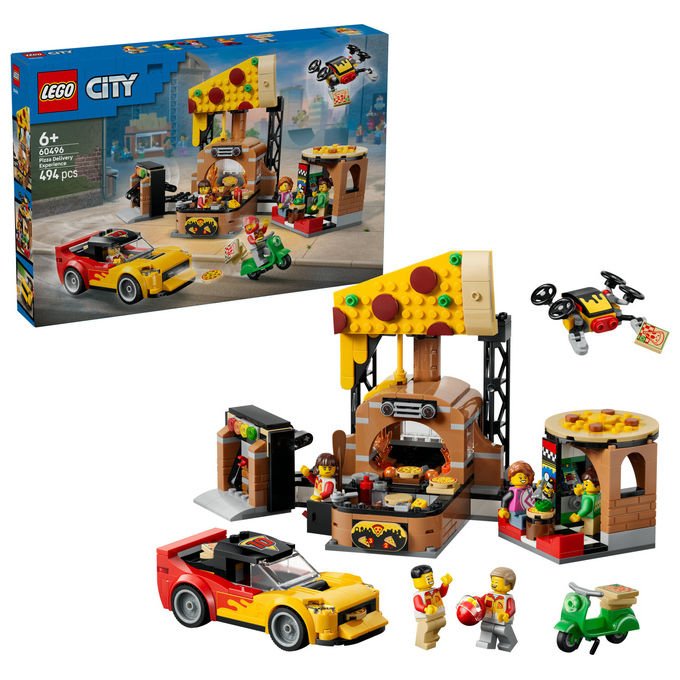 Lego 60496 City Centro Pizzeria Veicoli Giocattolo 494 pezzi Da 6 anni