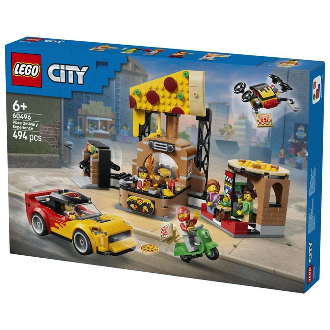 Lego 60496 City Centro Pizzeria Veicoli Giocattolo 494 pezzi Da 6 anni