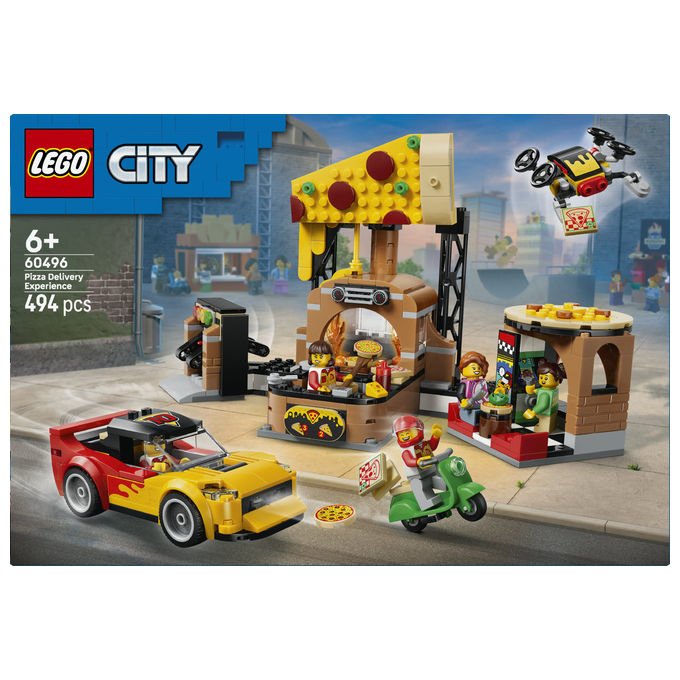 Lego 60496 City Centro Pizzeria Veicoli Giocattolo 494 pezzi Da 6 anni