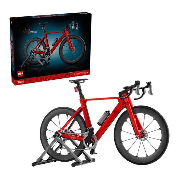Lego 11380 Icons Bici da Corsa Set di costruzione per adulti con pneumatici in gomma e supporto colore Argento