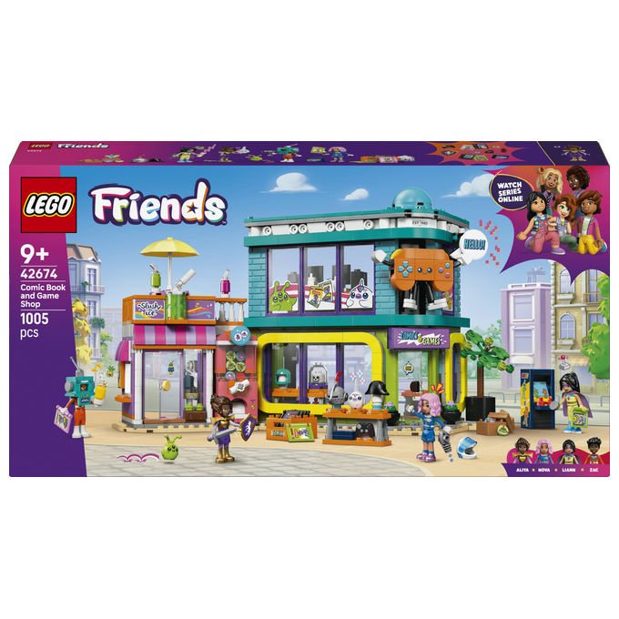 Lego 42674 Friends Negozio di Fumetti e Giochi set costruzioni 1005 pezzi regalo 9+