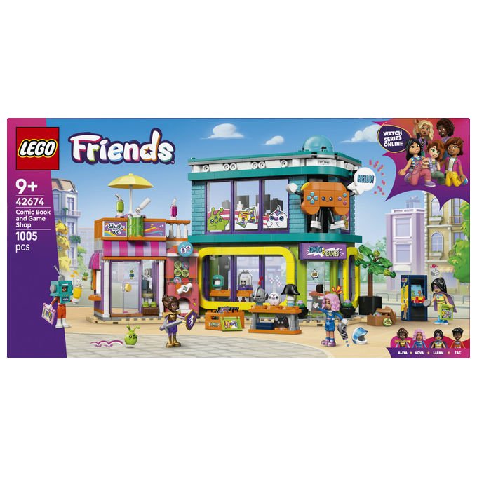 Lego 42674 Friends Negozio di Fumetti e Giochi set costruzioni 1005 pezzi regalo 9+