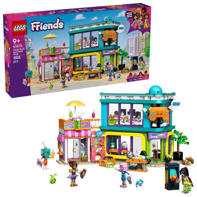 Lego 42674 Friends Negozio di Fumetti e Giochi set costruzioni 1005 pezzi regalo 9+