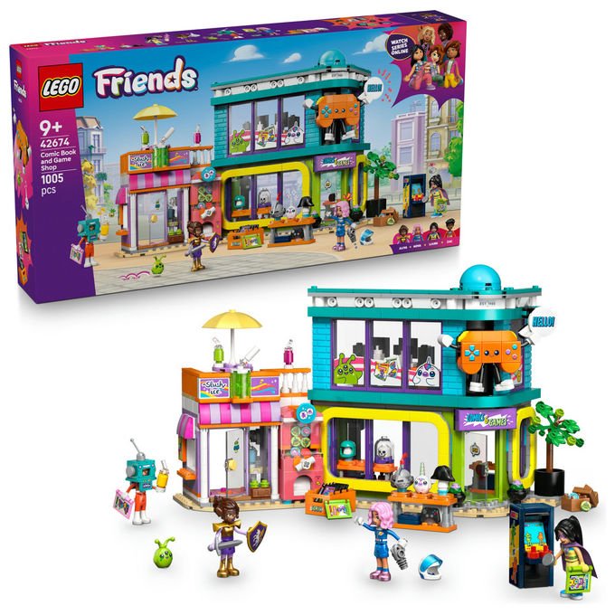 Lego 42674 Friends Negozio di Fumetti e Giochi set costruzioni 1005 pezzi regalo 9+