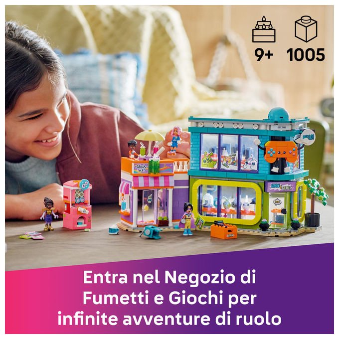 Lego 42674 Friends Negozio di Fumetti e Giochi set costruzioni 1005 pezzi regalo 9+
