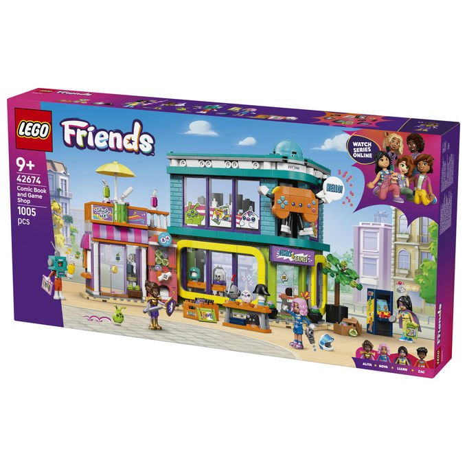 Lego 42674 Friends Negozio di Fumetti e Giochi set costruzioni 1005 pezzi regalo 9+