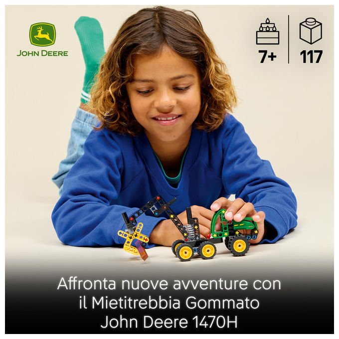 Lego TECHNIC 42218 Mietitrebbia Gommato John Deere 1470H set da costruzione per bambini 7+ anni