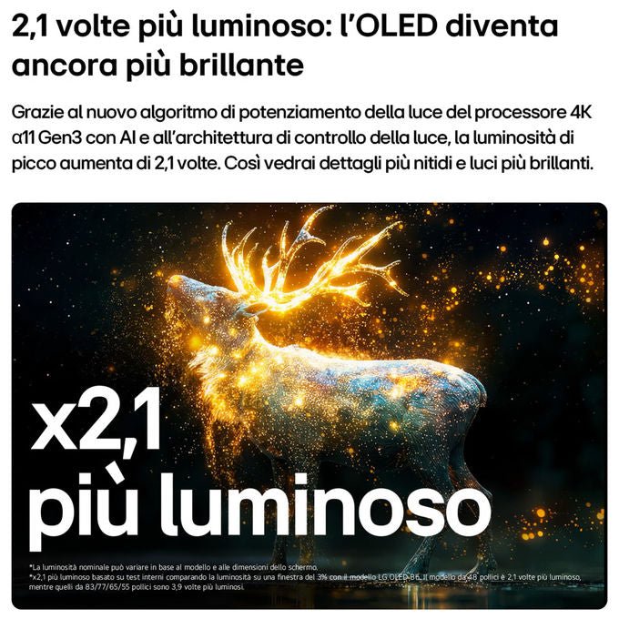 LG OLED48G66LS TV OLED evo AI serie G6S 48 pollici 4K Smart TV Nero