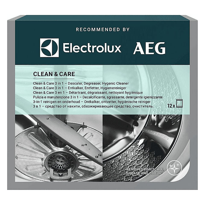 Electrolux M2GCP121 Detergente Lavatrice e Lavastoviglie 3 in 1 manuten 12 bustine colore Bianco