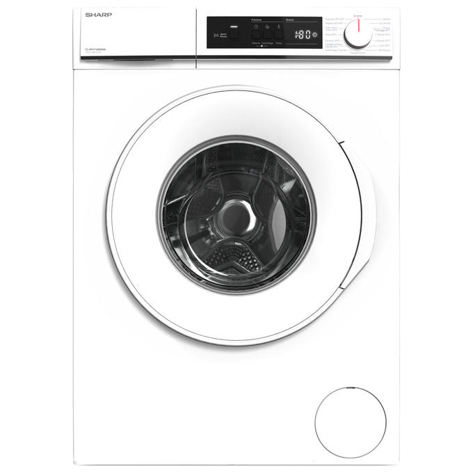 Sharp ES-NFA714BWNNA Lavatrice Caricamento Frontale 7 kg 1400 rpm Classe A Motore Inverter Bianco (84.5x59.7x49.7 cm)
