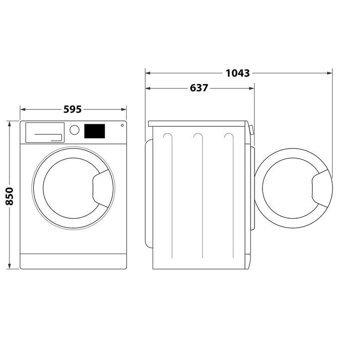 Hotpoint NF827WK IT Lavatrice Carica Frontale 8 Kg 1200 rpm Classe A Inverter Vapore Steam Hygiene (85x59.5x60.5 cm) colore Bianco