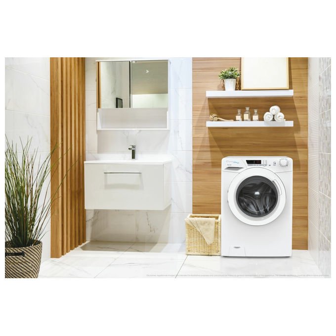 Candy HE 1284TWM6-1-S Ultra Hygiene Lavatrice Carica Frontale 8 Kg 1200 rpm Classe A Inverter Wi-Fi (85x60x53 cm) colore Bianco