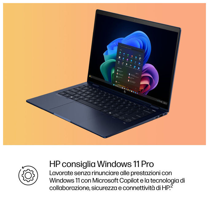 HP B69A4ET EliteBook X Flip G1i Notebook 14 pollici Intel Core Ultra 5 32GB RAM 512GB SSD Windows 11 Pro Blu