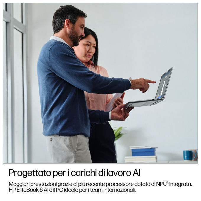 HP CK1P9ET EliteBook 6 G1i AI Notebook 16 pollici Intel Core Ultra 5 16GB RAM 512GB SSD Windows 11 Pro colore Argento
