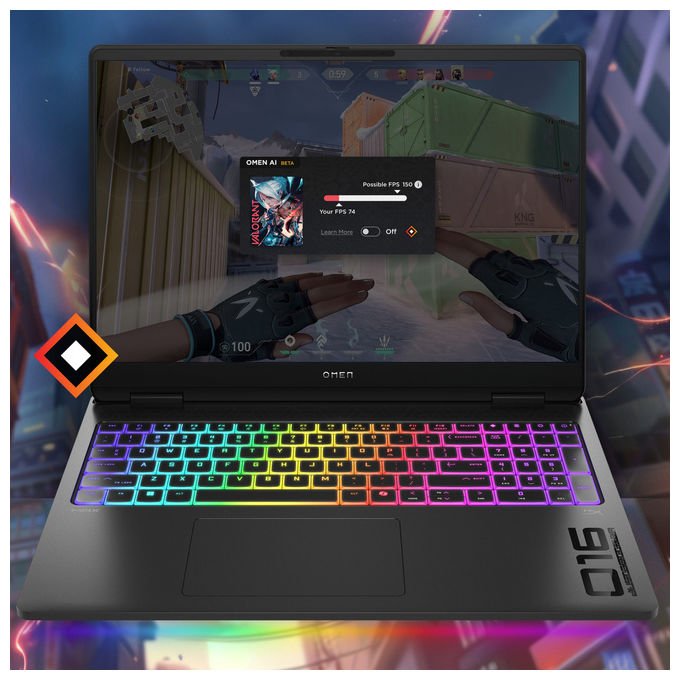 HP OMEN MAX Gaming Laptop 16-ah0012nl Intel Core Ultra 7 32 GB RAM 1 TB SSD NVIDIA GeForce RTX 5080 Nero
