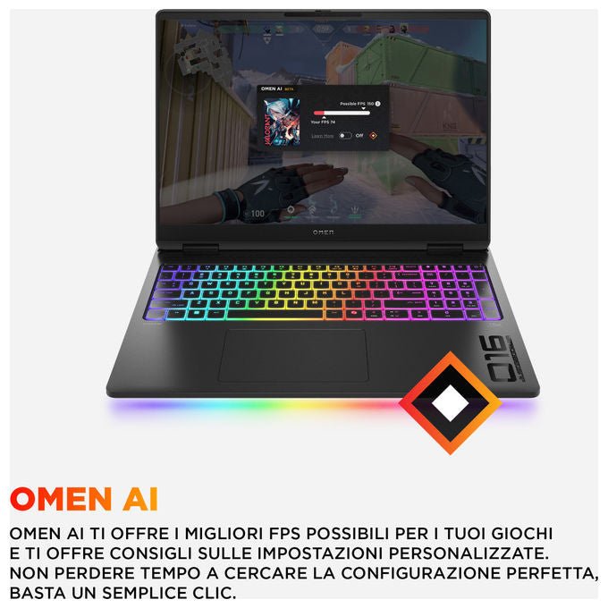 HP OMEN MAX Gaming Laptop 16-ah0012nl Intel Core Ultra 7 32 GB RAM 1 TB SSD NVIDIA GeForce RTX 5080 Nero