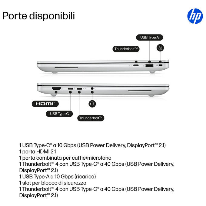 HP Zbook Ultra G1a Workstation mobile AMD Ryzen AI Max Pro 395 14'' WUXGA 128GB RAM 1TB SSD Windows 11 Pro colore Argento