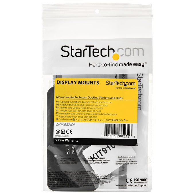 StarTech.com SSPMSUDWM Staffa Montaggio Docking Station Acciaio colore Nero