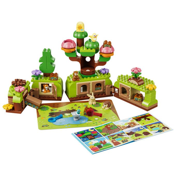 Lego 10480 DUPLO Foresta Esplorativa con Animali Selvatici Set da Costruzione Giocattolo Educativo