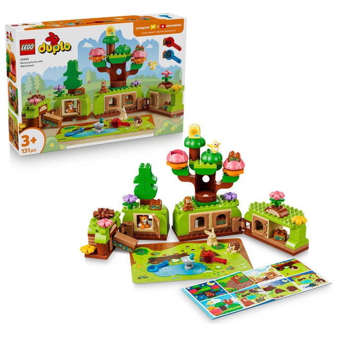 Lego 10480 DUPLO Foresta Esplorativa con Animali Selvatici Set da Costruzione Giocattolo Educativo