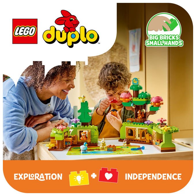 Lego 10480 DUPLO Foresta Esplorativa con Animali Selvatici Set da Costruzione Giocattolo Educativo