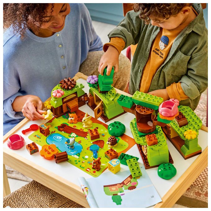 Lego 10480 DUPLO Foresta Esplorativa con Animali Selvatici Set da Costruzione Giocattolo Educativo