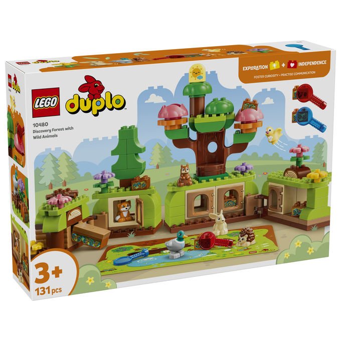 Lego 10480 DUPLO Foresta Esplorativa con Animali Selvatici Set da Costruzione Giocattolo Educativo