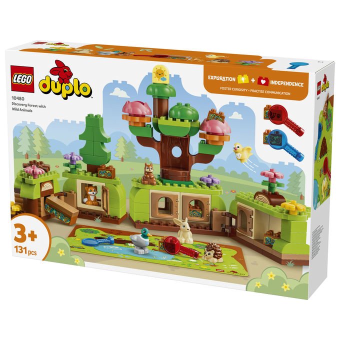 Lego 10480 DUPLO Foresta Esplorativa con Animali Selvatici Set da Costruzione Giocattolo Educativo