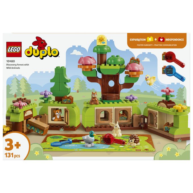 Lego 10480 DUPLO Foresta Esplorativa con Animali Selvatici Set da Costruzione Giocattolo Educativo