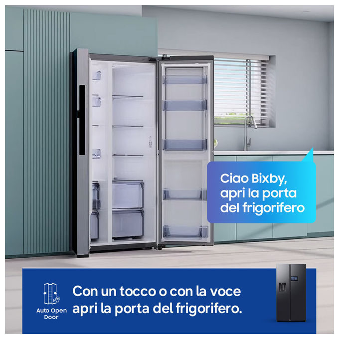 Samsung RS90F64EDFEF Serie 9 Frigorifero Side by Side 621 L 178 cm Classe E 36 dB No Frost Wi-Fi colore Nero
