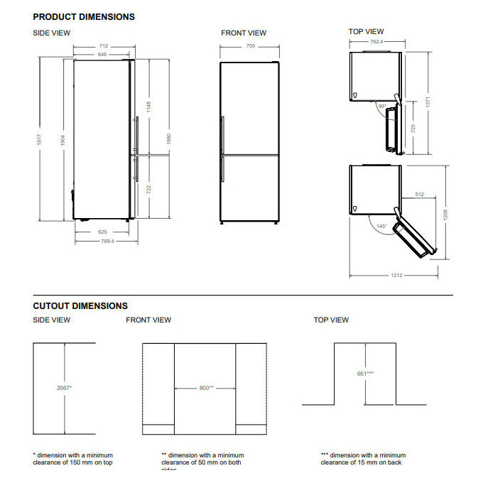 Bertazzoni RBM70F4FXNC Frigorifero Libera Installazione 481 L E 41 dB Acciaio inox