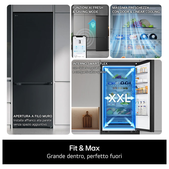 LG GBBSJ20DPY Frigorifero Combinato 375 L Acciaio Inox Classe D 203 cm colore Acciaio inox