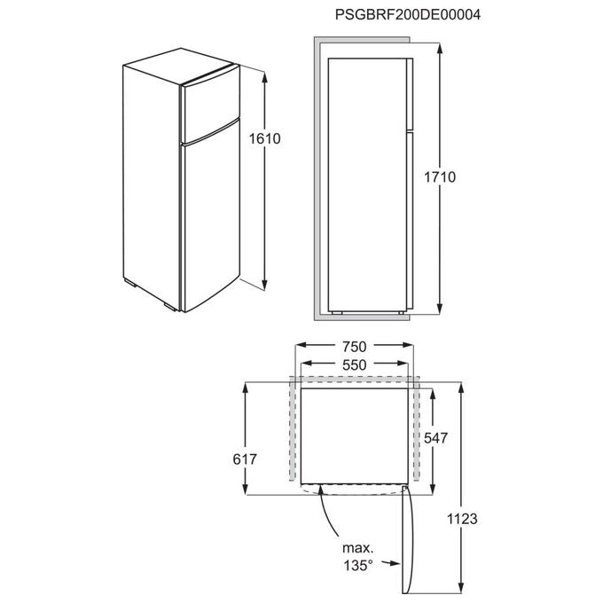 Electrolux LTB1AE28U0 Serie 500 Frigorifero Doppia Porta 244 L 161 cm Classe E 40 dB LowFrost ColdSense colore Inox