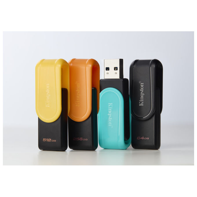 Kingston DTXS-256GB DataTraveler Exodia S Chiavetta USB 3.2 Gen 1 256GB Cappuccio Girevole colore Nero Arancione