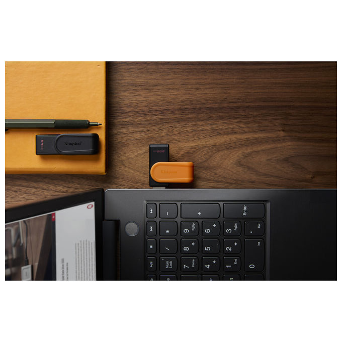 Kingston DTXS-256GB DataTraveler Exodia S Chiavetta USB 3.2 Gen 1 256GB Cappuccio Girevole colore Nero Arancione