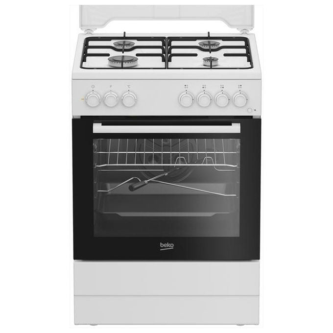Beko FBST62110ST Cucina a gas 4 fuochi forno elettrico statico 73 L Classe A (85x60x60 cm) colore Bianco