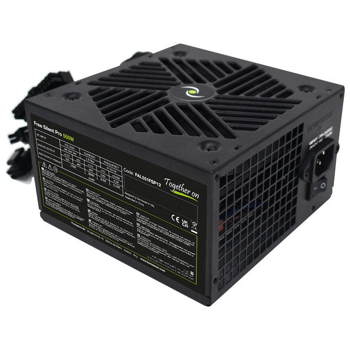 Tecnoware FAL551FSP12 Free Silent PRO Alimentatore PC ATX 550W PFC Attivo 4 SATA 1 PCIe 6+2 pin colore Nero