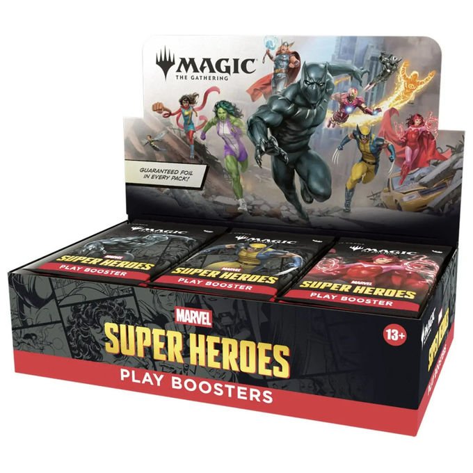 Wizards of the Coast MTG-MSH-BXIT Magic The Gathering Marvel Super Heroes Play Booster Display 30 Buste 14 Carte ITA