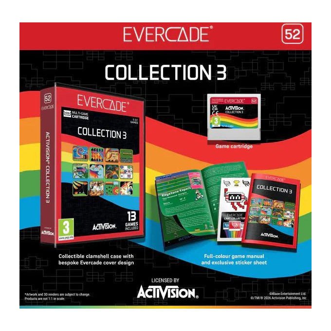 Evercade ACTIVISION COLLECTION 3 Raccolta Giochi Retro Cartuccia 13 Classici Anni 80 PEGI 3