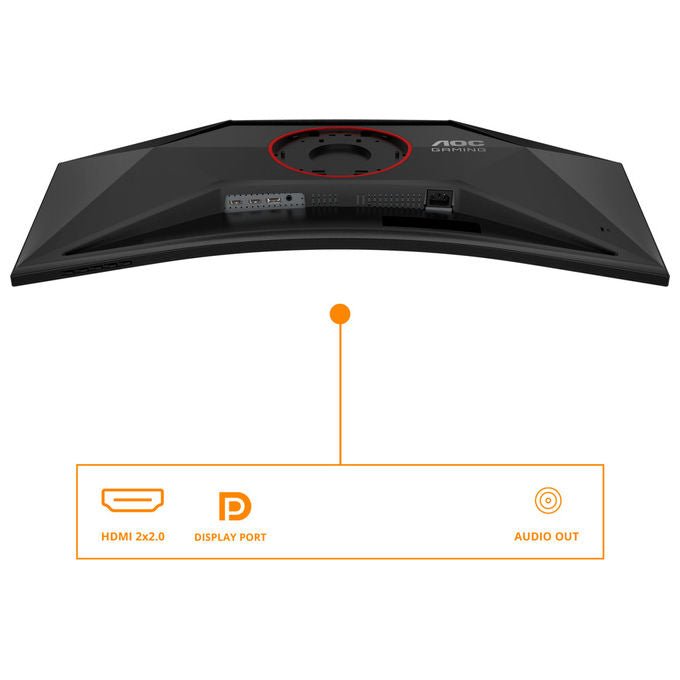 AOC CU34G4 Monitor PC Curvo 34'' WQHD 3440x1440 Fast VA 180Hz 1ms HDR10 AMD FreeSync Premium colore Nero Rosso