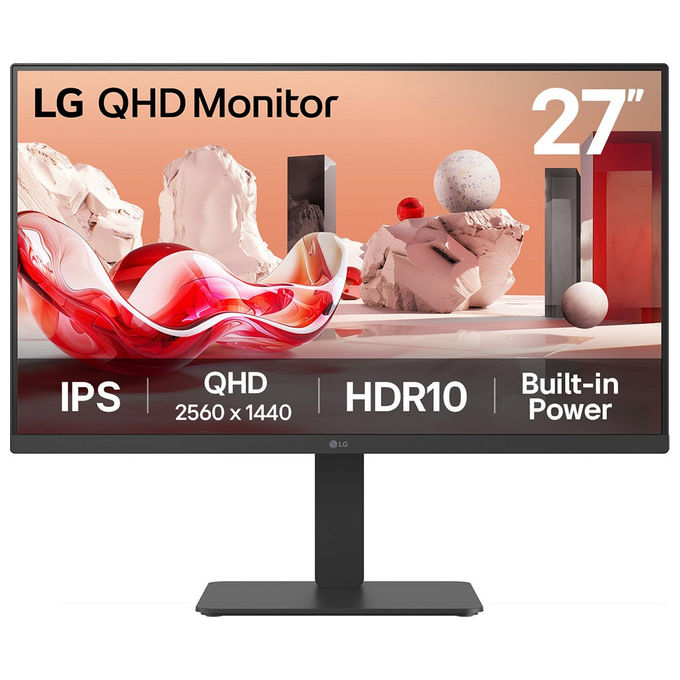 LG 27BA54QB-B Monitor PC 27'' QHD IPS 2560x1440 75Hz HDR10 USB Hub KVM colore Nero